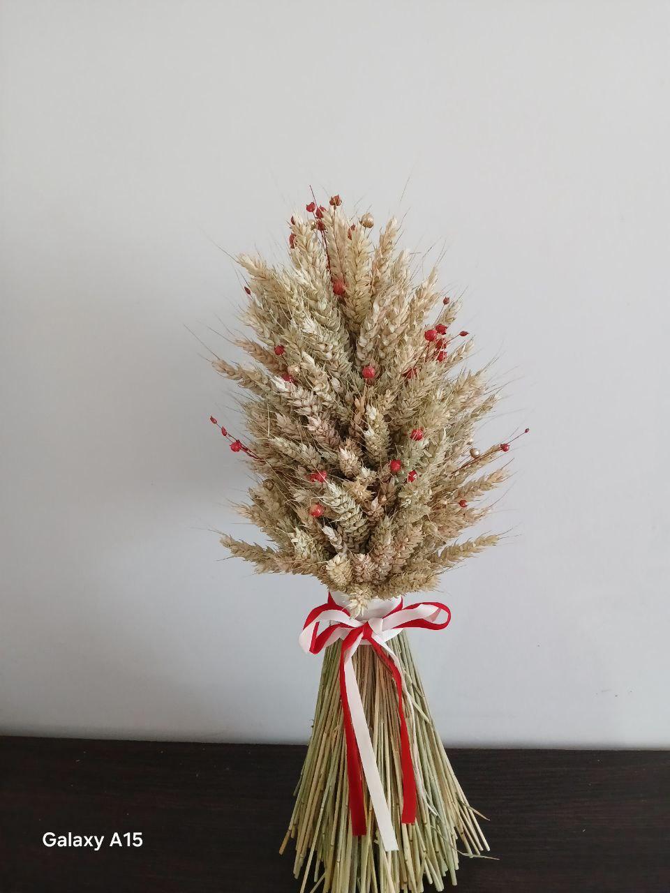 Дідух різдвяний з колосcя пшениці/льону та вівса 50-55 см з білою стрічкою (2822760190) Дідух різдвяний з колосcя пшениці/льону та вівса 50-55 см з білою стрічкою (2822760190)