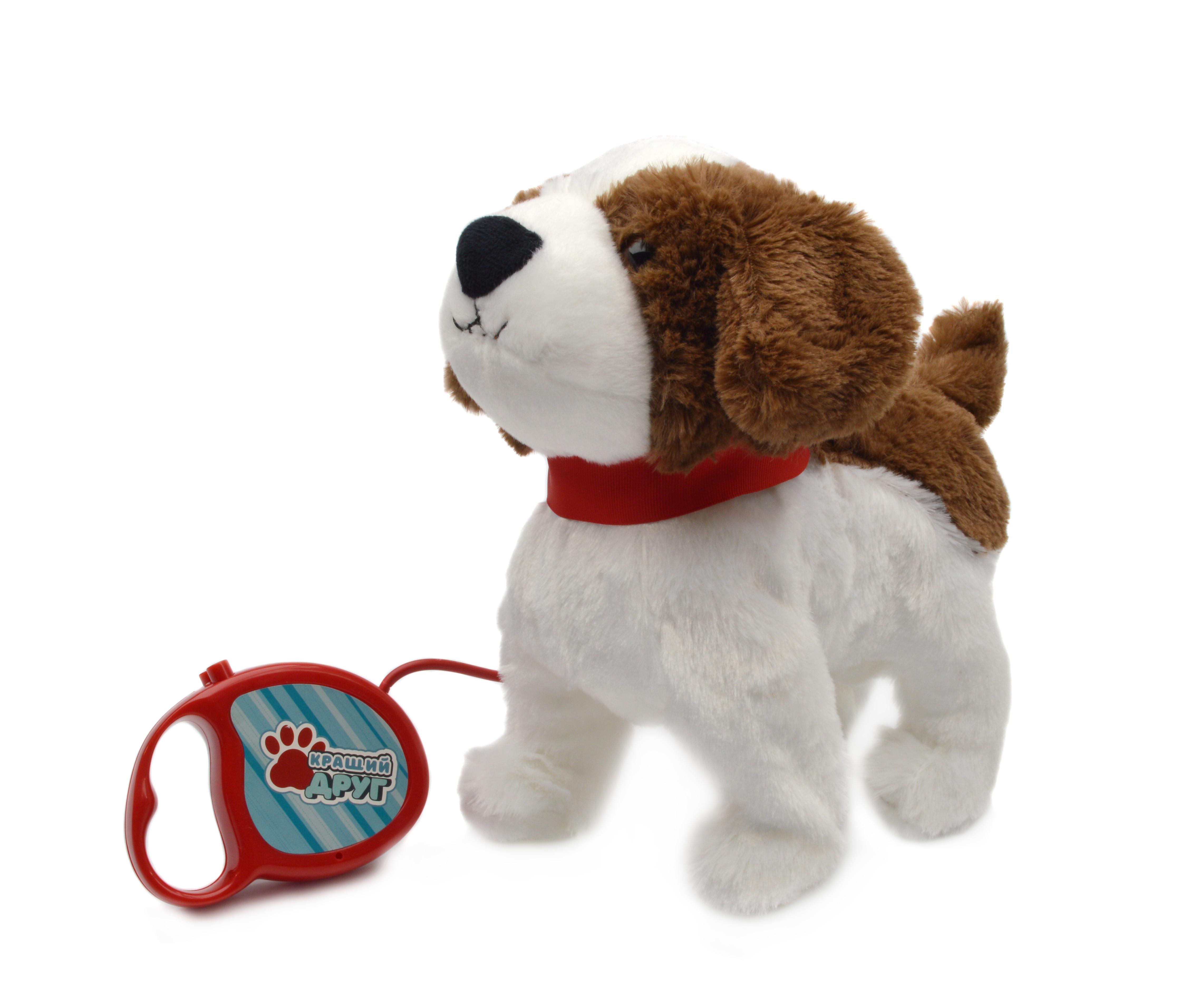 Собачка мягкая PL 8203 Лучший друг на поводке лает ходит виляет хвостом