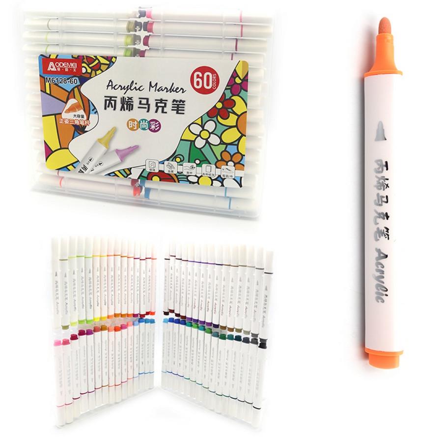 Набор акриловых скетчмаркеров Aodemei 60 цветов - фото 2