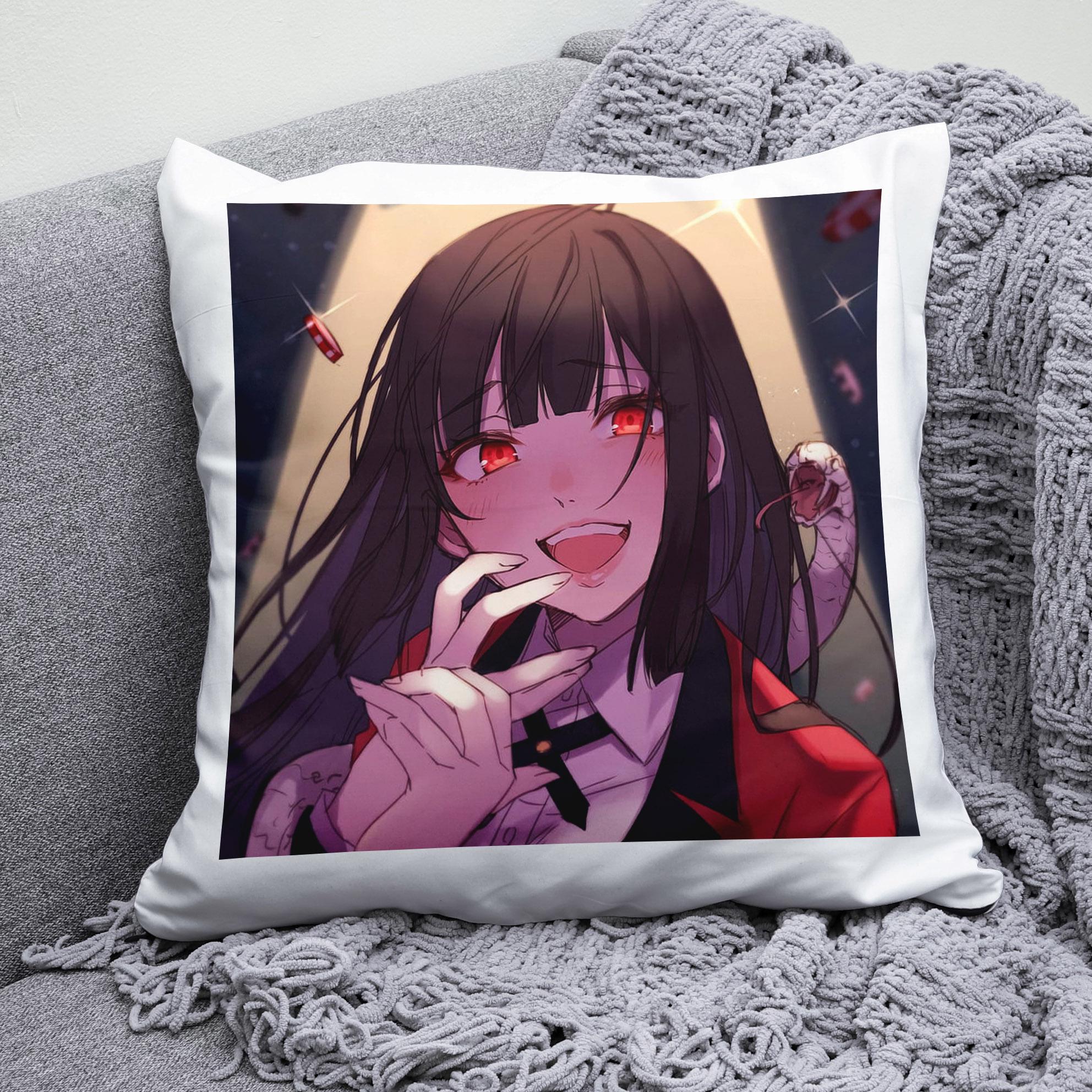 Плюшева подушка квадрат з принтом Шалений азарт Kakegurui