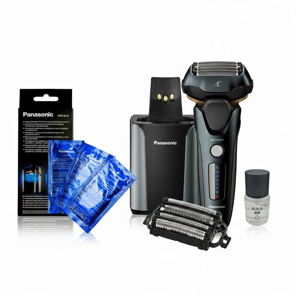 Электробритва Panasonic ES-LV97-K820-AS4 с дополнительным набором из сетки WES-9173Y-136 и моющим средством WES4L03-803 (32364247)