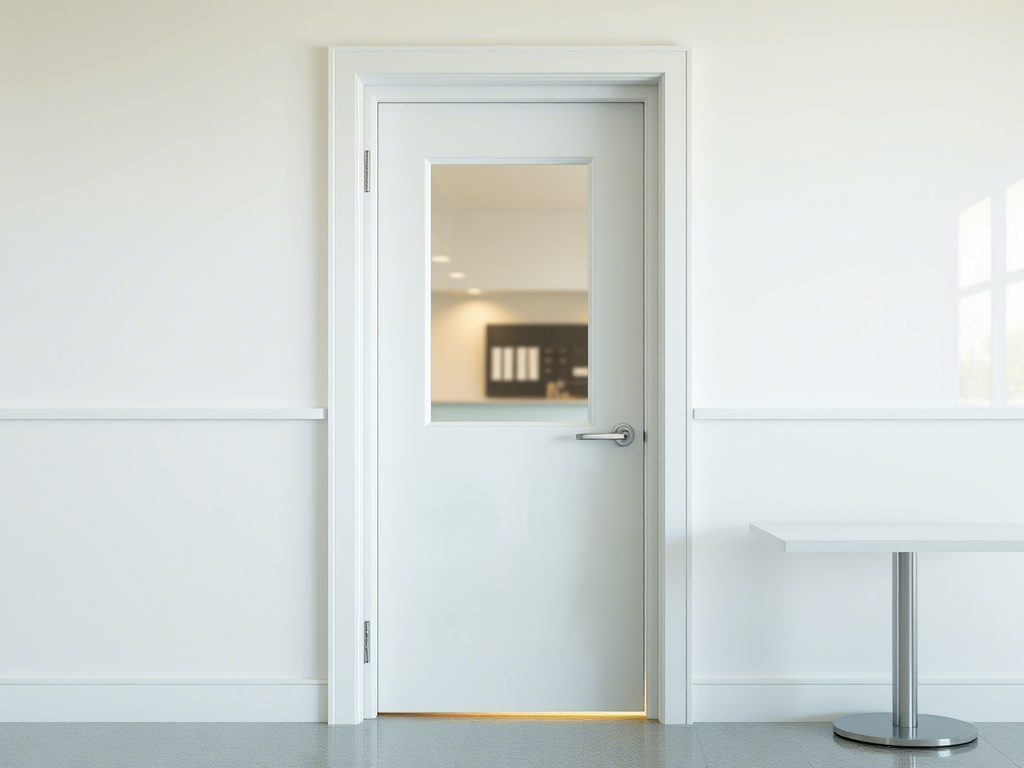 Двері в лабораторію ЛАБ-05 розширені скло матове Білий (5805) - фото 11