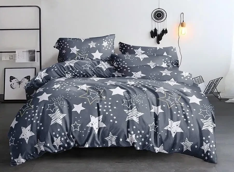 Комплект постельного белья семейный Vilenna Звезды на темном виде 2 бязь Голд