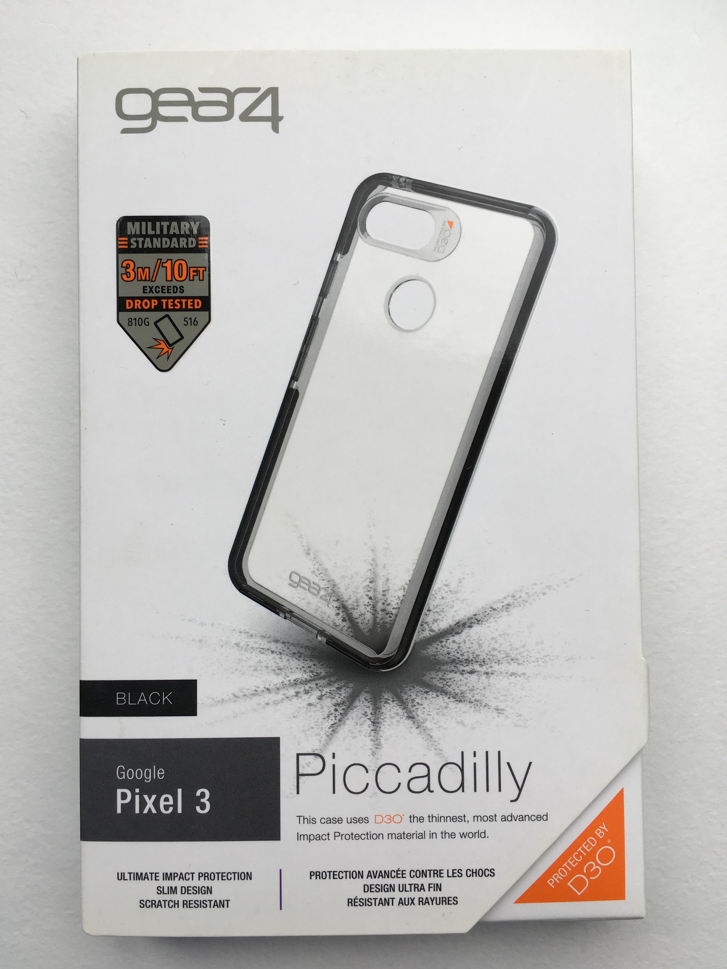 Противоударный прозрачный чехол GEAR4 Piccadilly D3O с антимикробным покрытием для Google Pixel 3 (5.5") Black + Transparent - фото 3