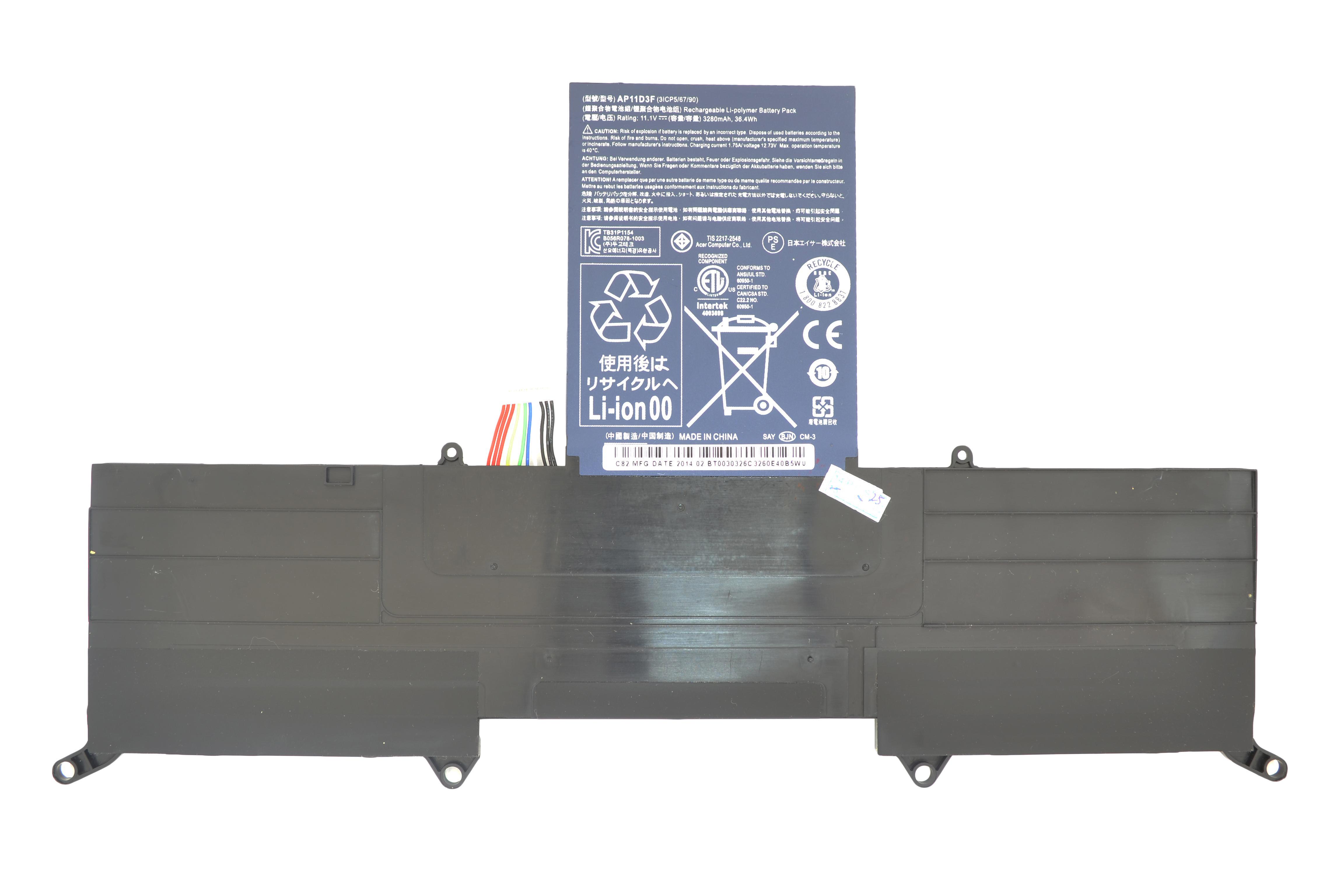 Аккумулятор для ноутбука Acer AP11D3F Aspire S3-951 11.1V Black 3280mAh Orig