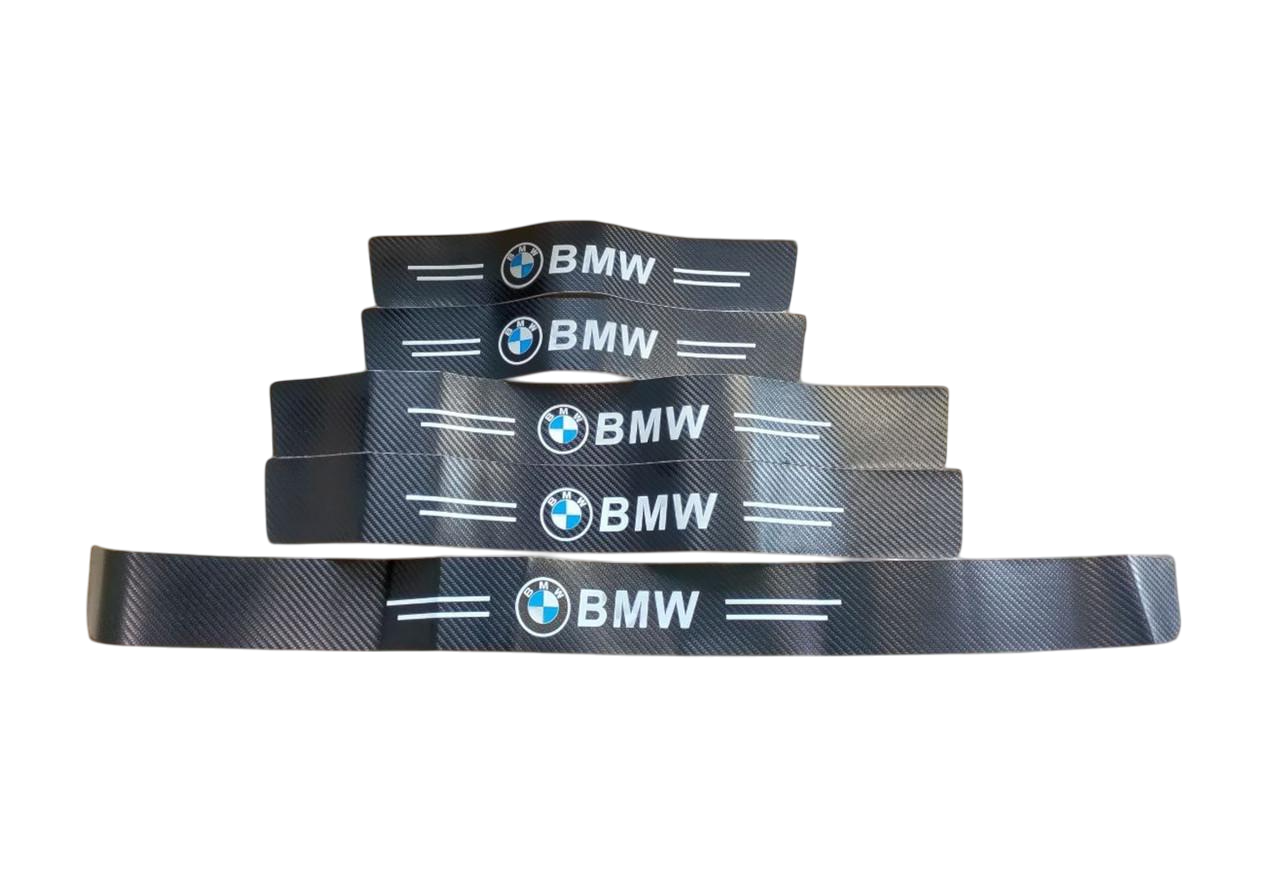 Пленка защитная накладка на пороги и бампер для BMW 5 шт. Черный карбон (2012220608)