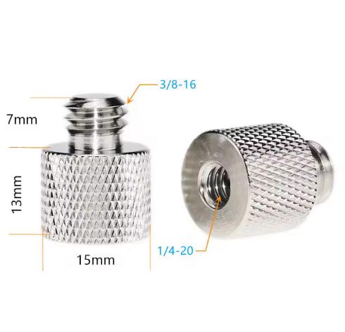 Перехідник різьблення 1/4 на 3/8 для штатива/фотоапарата/камери/спалаху - фото 2 Перехідник різьблення 1/4 на 3/8 для штатива/фотоапарата/камери/спалаху - фото 2