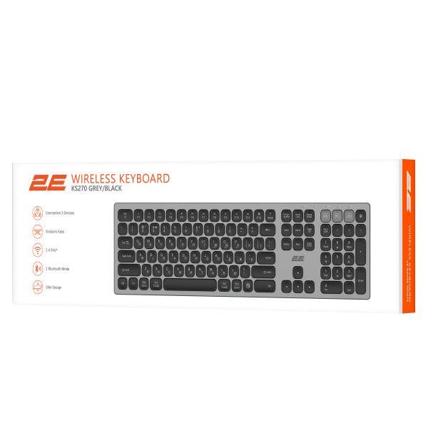 Клавиатура 2E KS270 WL/BT EN/UK Серо-черный (2E-KS270WBGR_UA) - фото 2