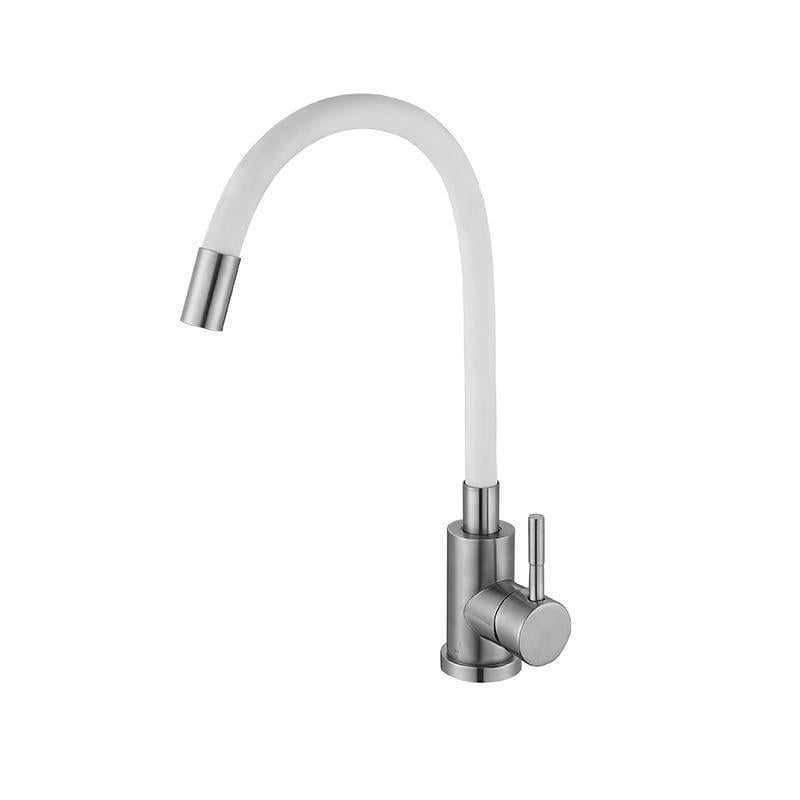 Смеситель для кухни Lidz Aria 04R-WFS с гибким изливом Белый (SD00049485)