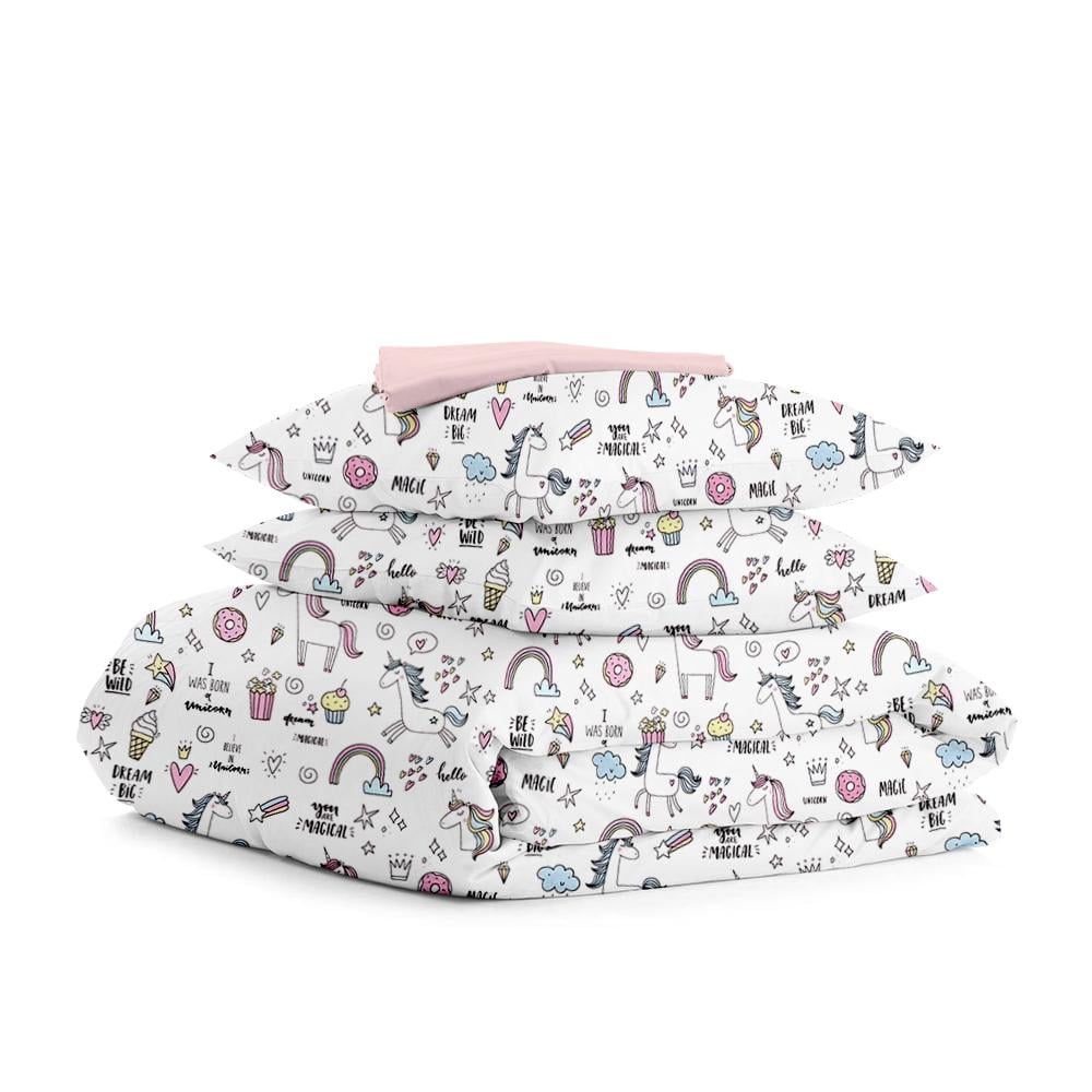Двуспальный постельный комплект Cosas Unicorn Sweet Rose 180х220 см на резинке (4822052048160)