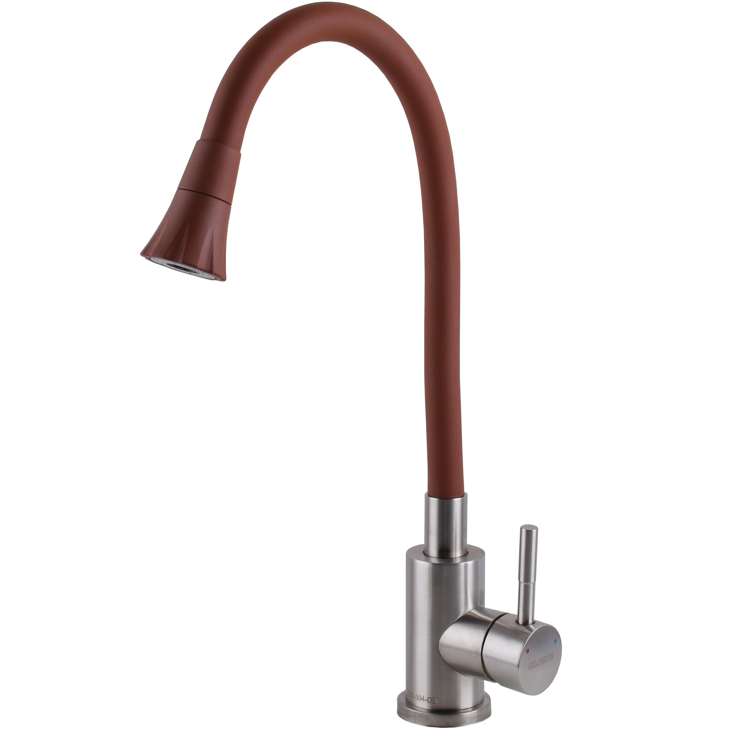 Смеситель для кухни Globus Lux Alpen SBT1-203SA-R10 с душевой насадкой боковой Коричневый (000028459)