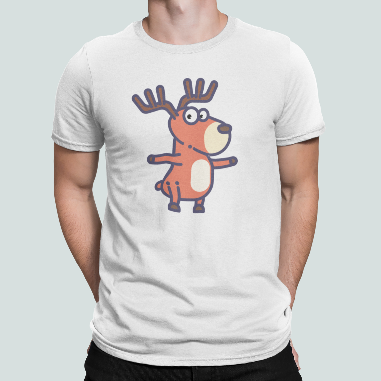 Футболка мужская новогодняя Stedman с принтом Олень обнимашка Рождество L Белый (НГ101-9) Футболка мужская новогодняя Stedman с принтом Олень обнимашка Рождество L Белый (НГ101-9)