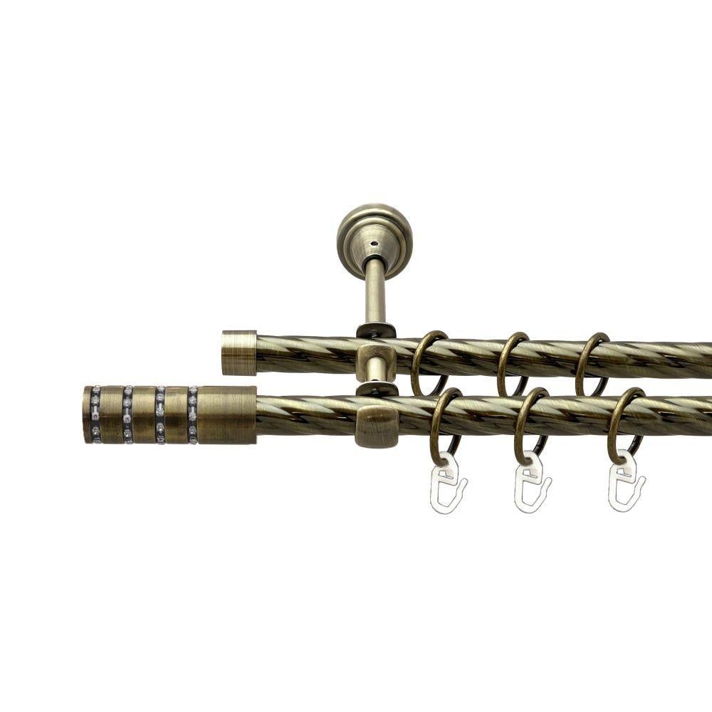 Карниз Orvit Барамелла двухрядный скрученный 16/16 мм 160 см Антик (00-00022429)