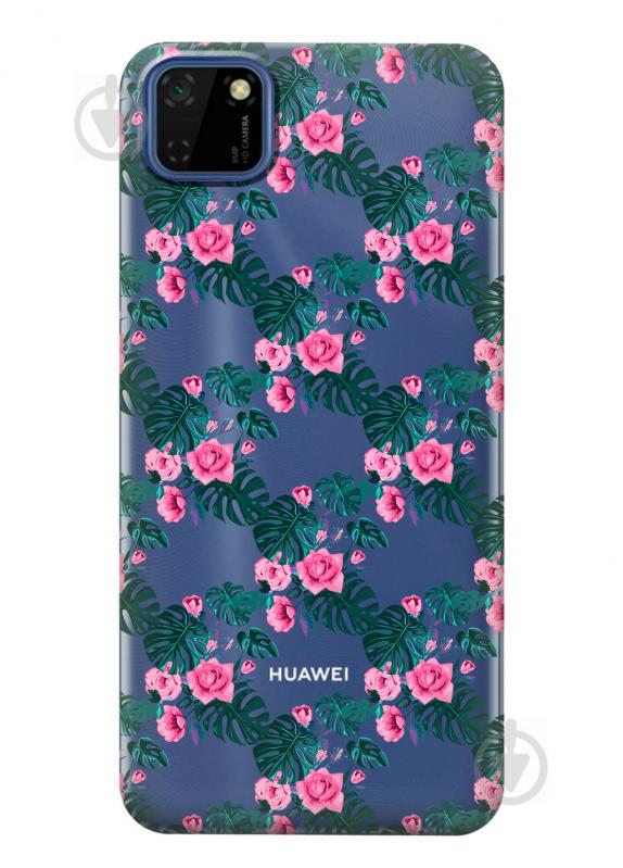 Прозрачный силиконовый чехол iSwag для Huawei Y5p с рисунком - Цветочная лиана (KS2418)