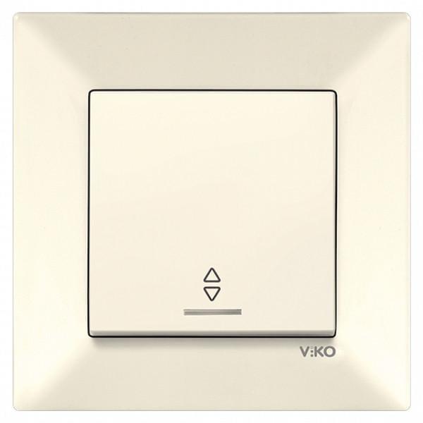 Выключатель одноклавишный проходной с подсветкой Viko Meridian Кремовый (00000012489)