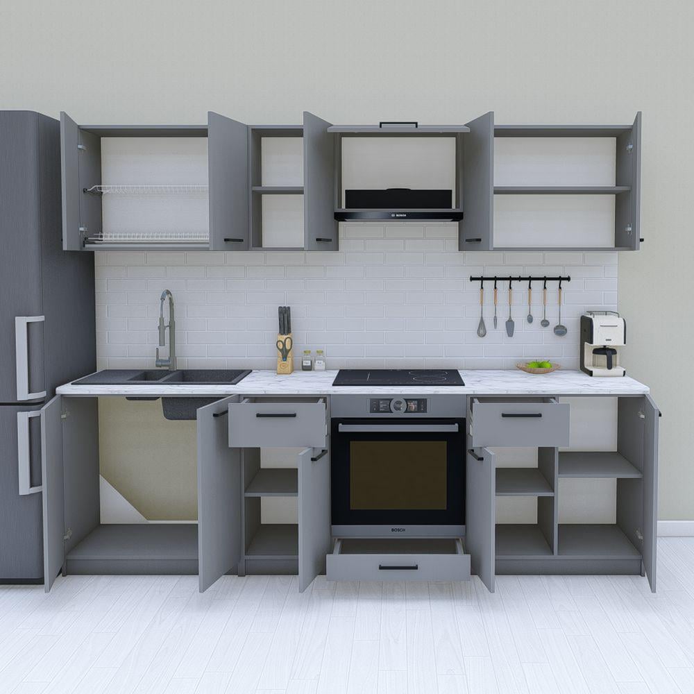 Готовая кухня модульная 2,6 м Антрацит (МП33а) - фото 2 Готовая кухня модульная 2,6 м Антрацит (МП33а) - фото 2