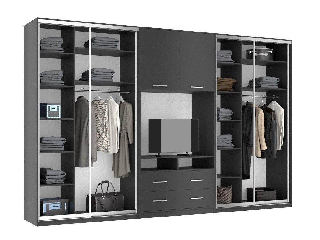Шкаф-купе Mebel Star ECO Max TV 377х60х240 см Антрацитовый (24111339) Шкаф-купе Mebel Star ECO Max TV 377х60х240 см Антрацитовый (24111339)