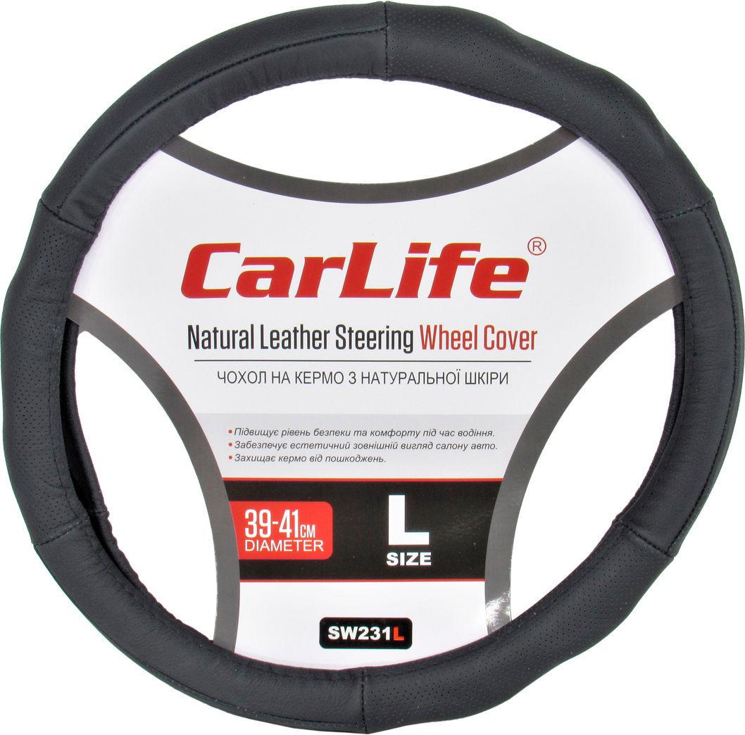 Чохол на кермо CarLife L 39-41 см Чорний (0304458) Чохол на кермо CarLife L 39-41 см Чорний (0304458)