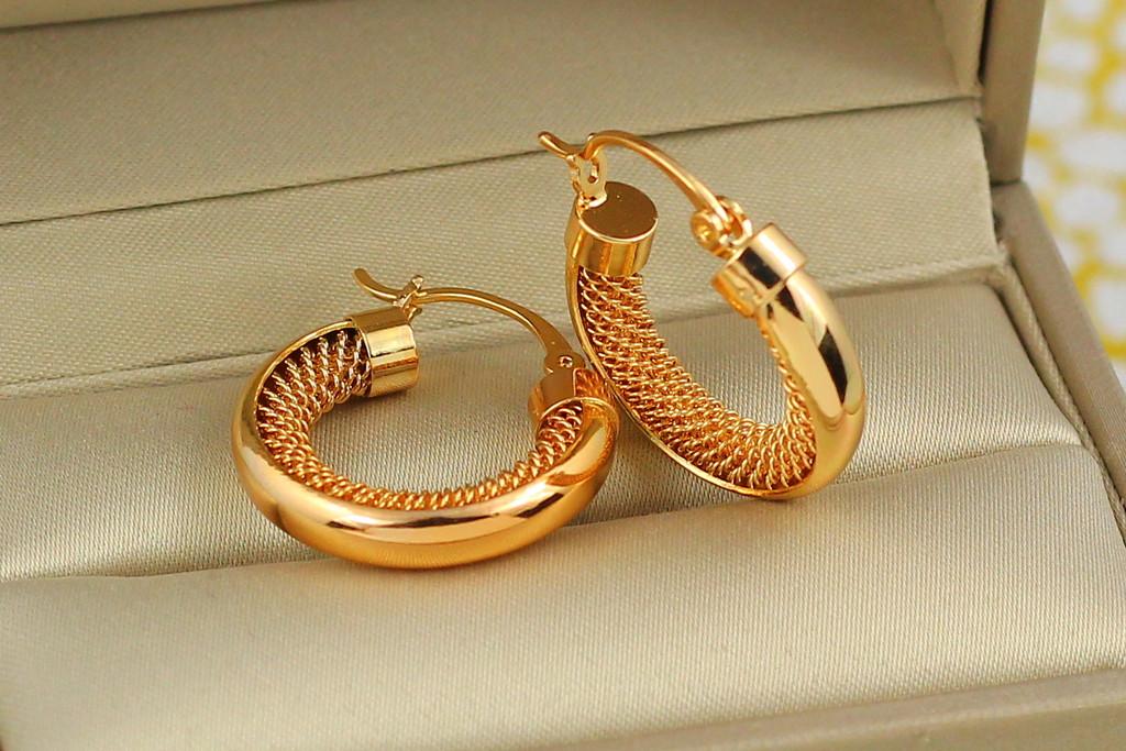 Серьги Xuping Jewelry Цыганочка 2 см Золотистый (1687051231)