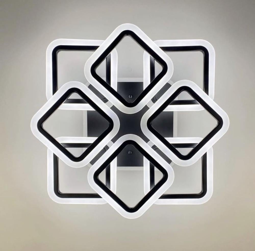 Люстра LED на 4/4 ріжки квадратної форми (A 2400/4+4S RGB BK)