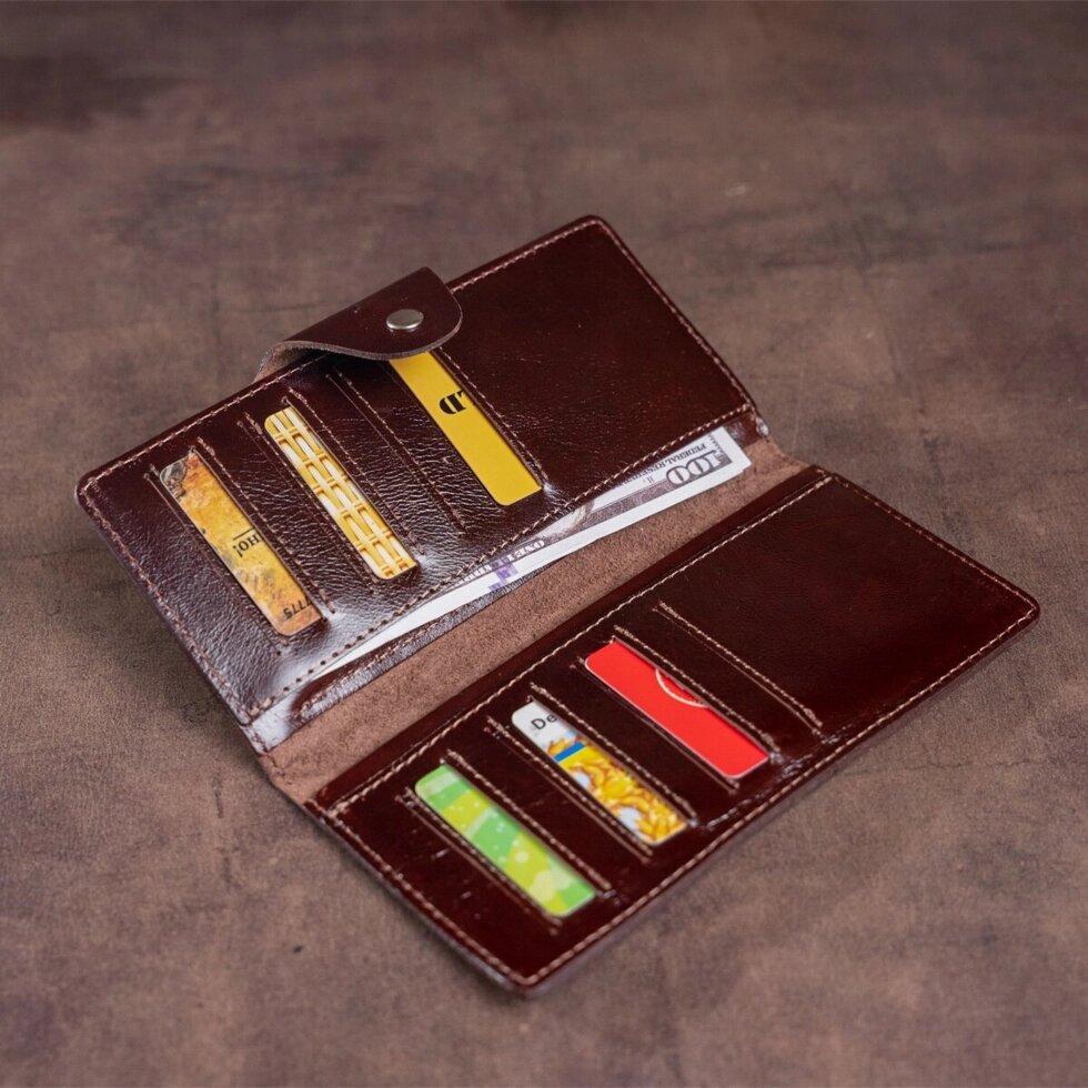 Кошелек вертикальный на кнопке 716175 Коричневый (1939598787) - фото 5 Кошелек вертикальный на кнопке 716175 Коричневый (1939598787) - фото 5