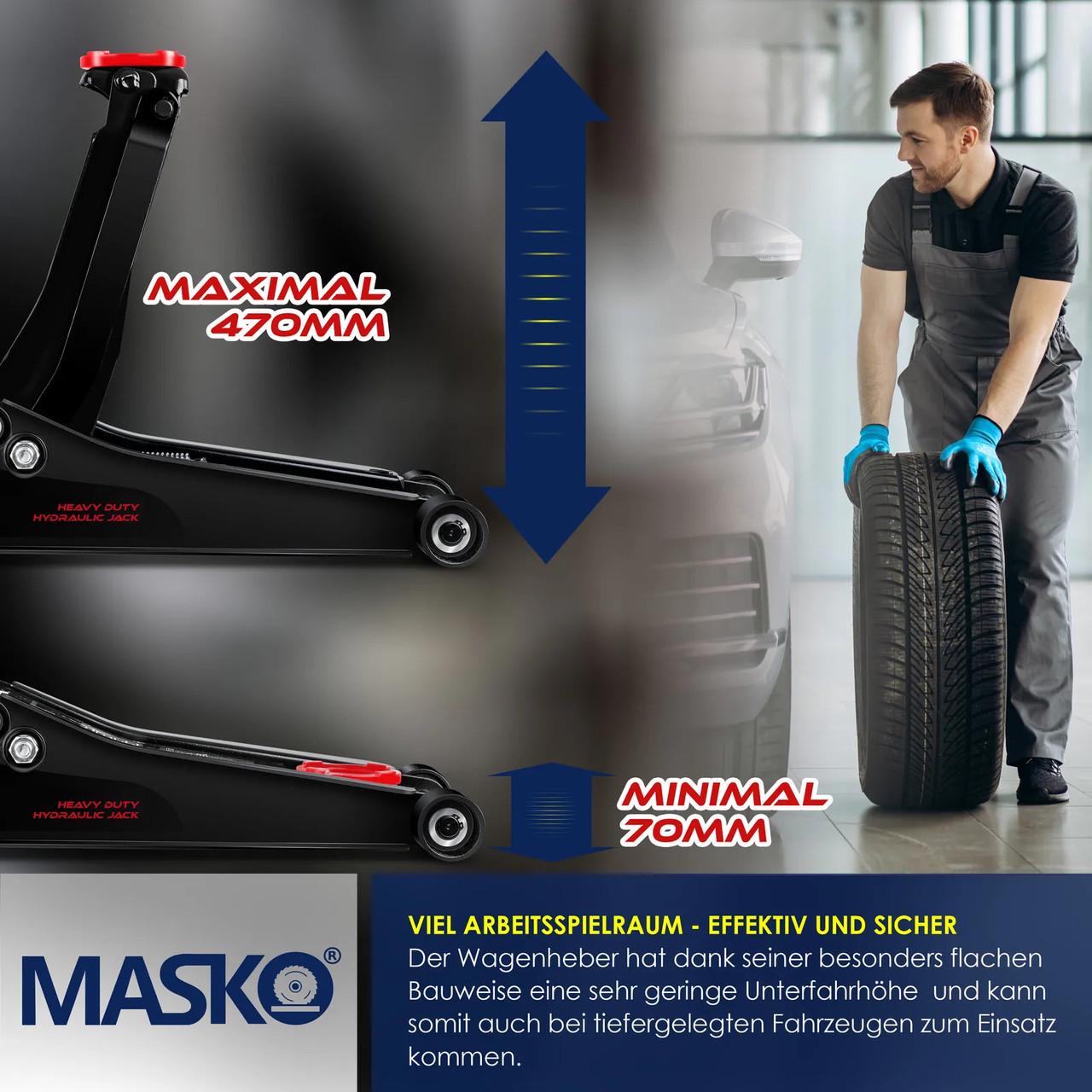 Домкрат гидравлический автомобильный MASKO с маневровым домкратом 3 т Черный - фото 9 Домкрат гидравлический автомобильный MASKO с маневровым домкратом 3 т Черный - фото 9