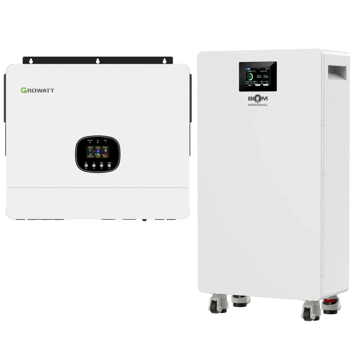 Комплект автономного энергоснабжения Growatt SPE 8000 ES 8 кВт и Biom Professional BALFP-512314-V2 16 кВт·ч White