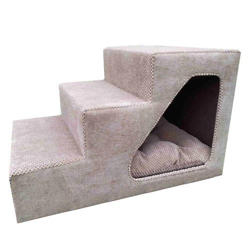 Ступеньки для собачек прикроватные 42х42х65 см Бежевый (00176)