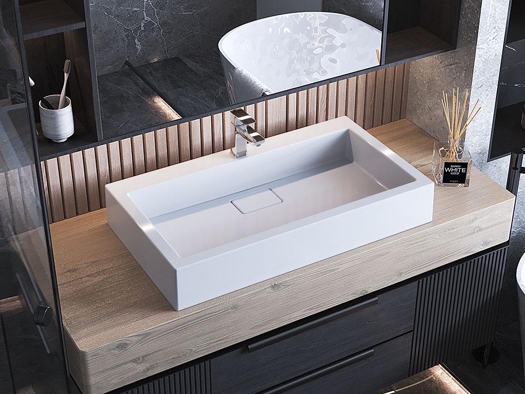 Умивальник накладний Status Aria 80 White (723)