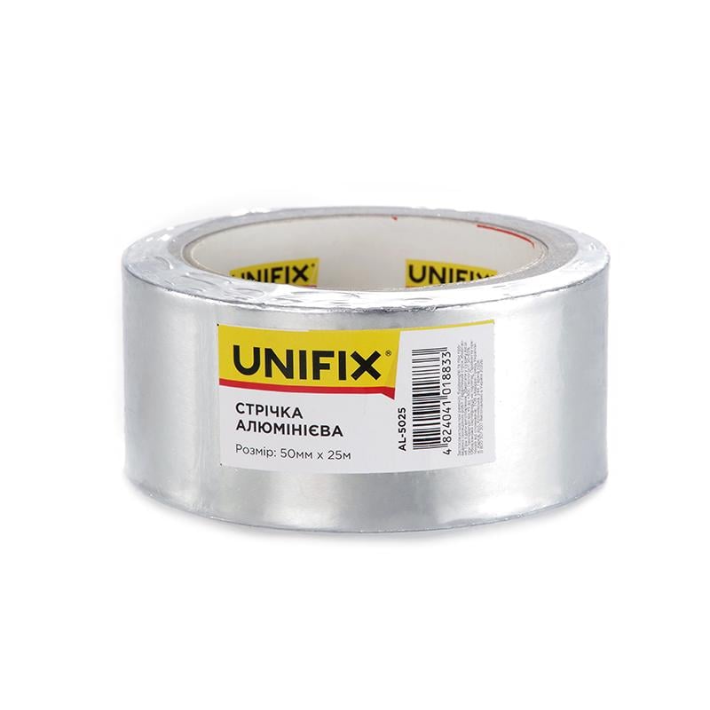 Стрічка клейка алюмінієва Unifix 50 мм x 25 м (18664945) Стрічка клейка алюмінієва Unifix 50 мм x 25 м (18664945)