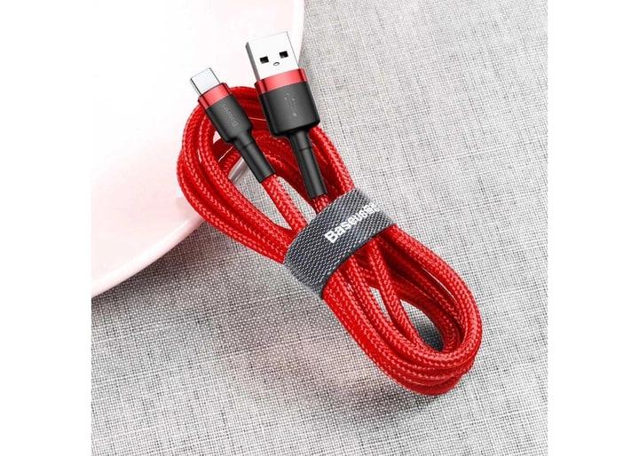 Кабель для быстрой зарядки BASEUS Cafule Cable USB to Type-C Quick Charge 3,0 3 A 1 м Red (CATKLF-B09) - фото 9