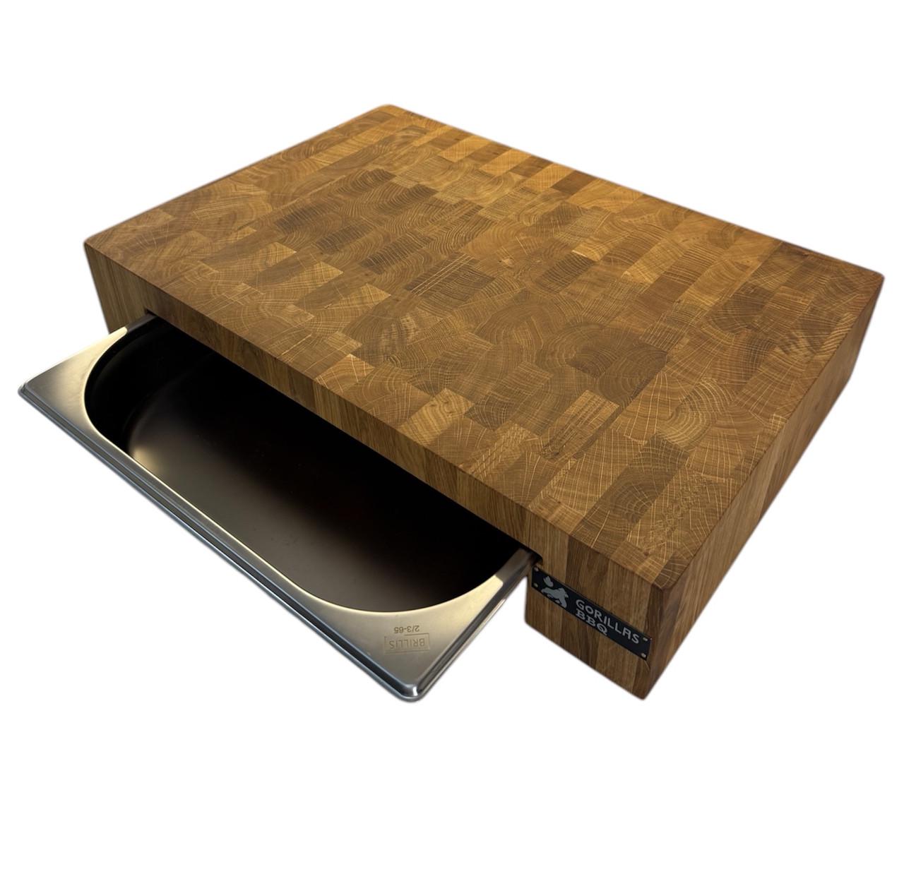 Доска торцевая разделочная Gorillas BBQ дуб с поддоном 500х350х100 мм (DS53)