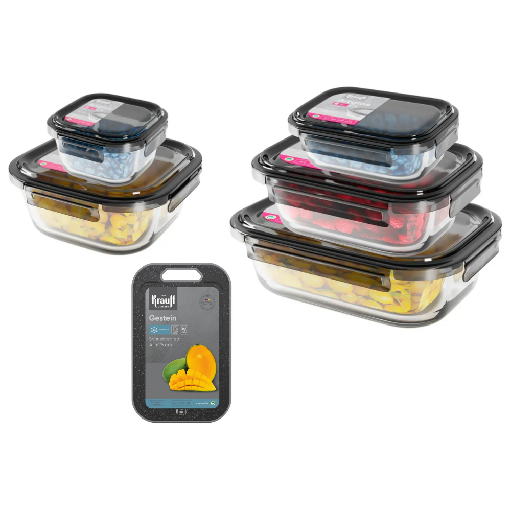 Набор стеклянных контейнеров Krauff с кухонными аксессуарами (28531) Набор стеклянных контейнеров Krauff с кухонными аксессуарами (28531)