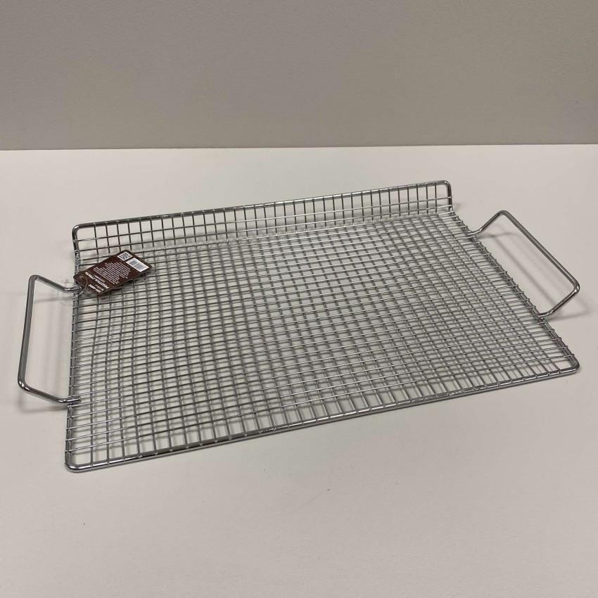 Решітка для грилю Stenson MH-4892 з ручкою з хромованої сталі 38,5х26х3 см (2308526681)