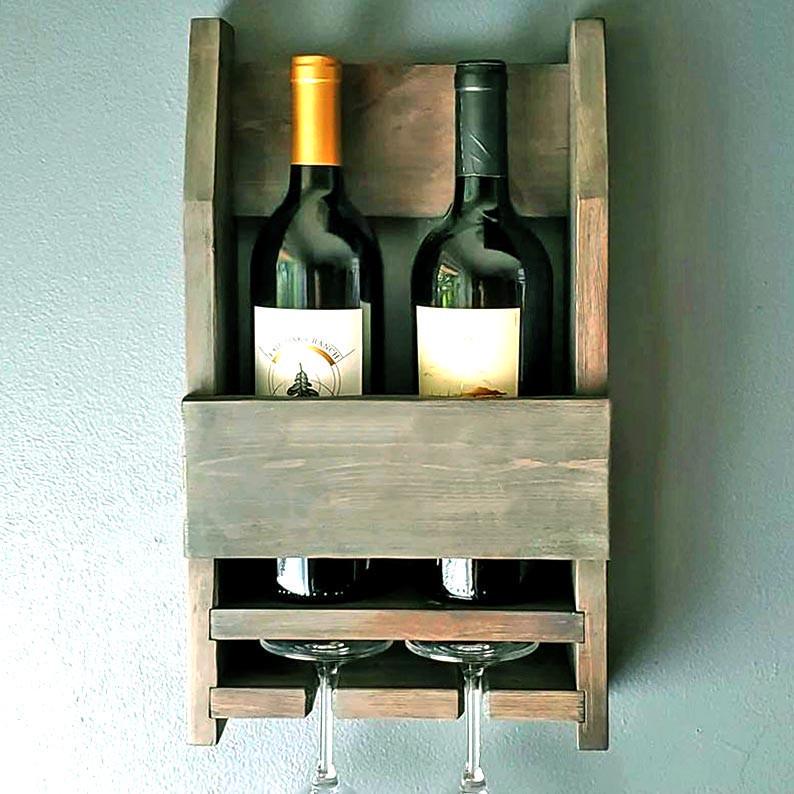 Полка для вина настенная из дерева Тайто Маслина (ПНК-003038)