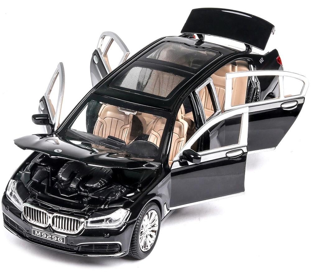 Игрушечная машинка металлическая AutoExpert BMW 760Li 1:24 модель инерционная со светом и звуком Черный (30101151)