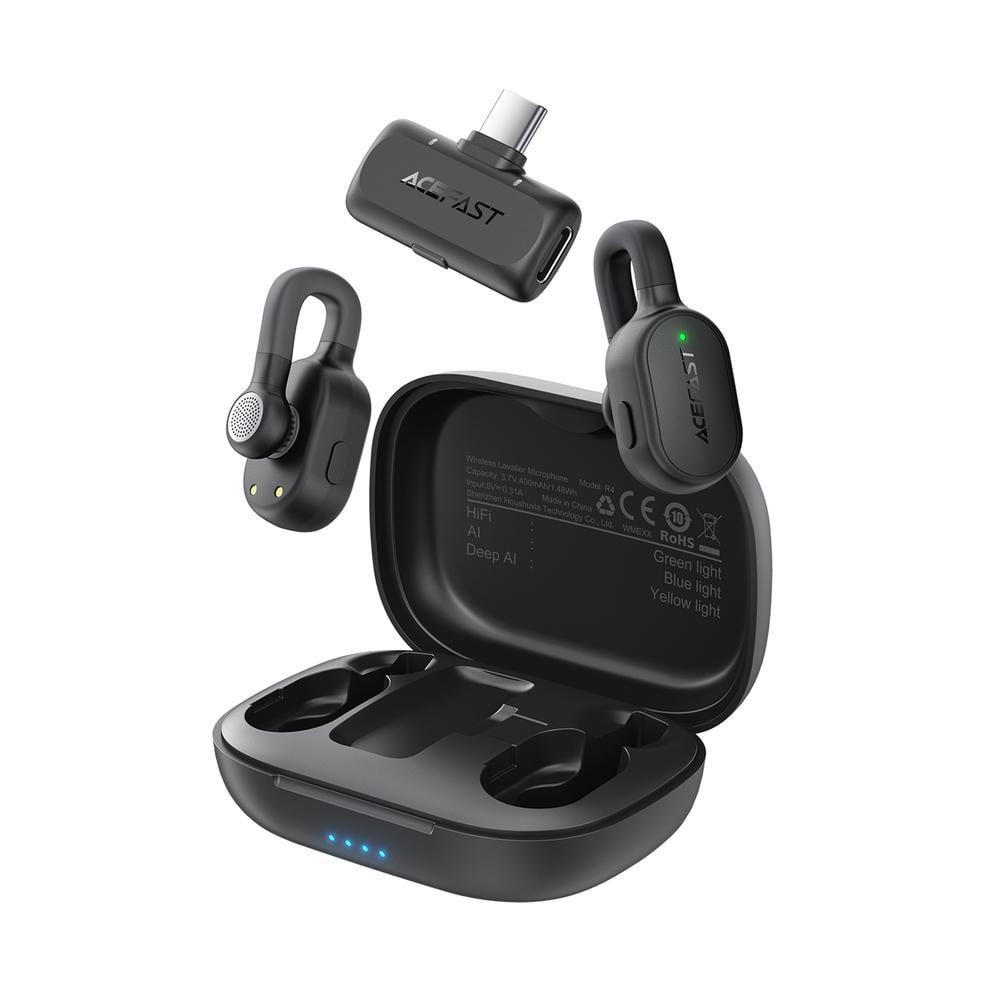 Мікрофонна система бездротова Acefast R4 dual-mic Type-C Black (6974316286448)