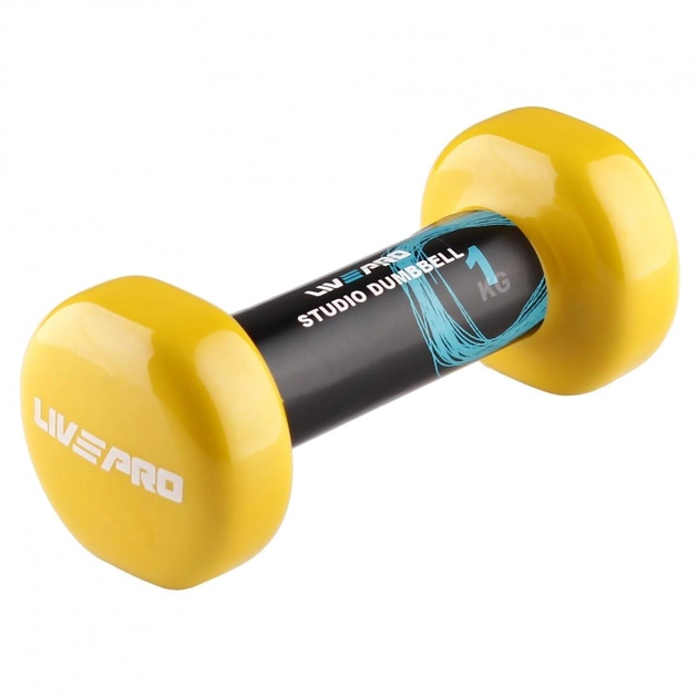 Гантель вініл STUDIO DUMBBELL 1 кг Жовтий (LP8076-1) - фото 1