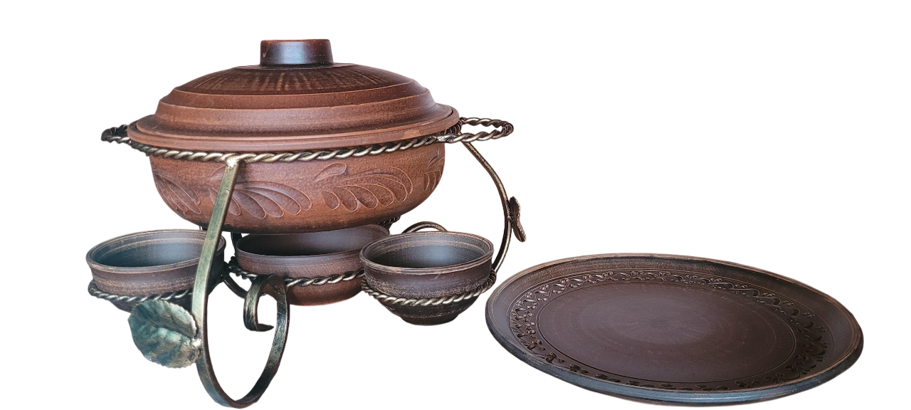 Садж керамический/3 соусника/блюдо