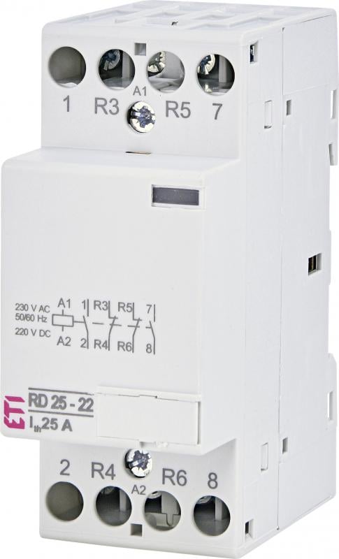 Контактор модульний ETI RD 25-22 4P 25A 2NO+2NC 230V (2464014)