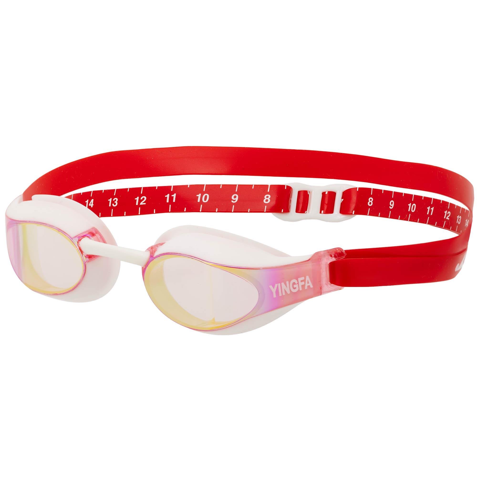 Очки для плавания взрослые YINGFA Y689AF-V радужные линзы Красный (Y689AF-V_Красный)