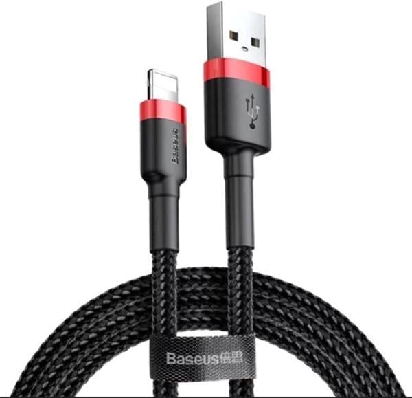 Кабель для быстрой зарядки BASEUS Cafule Cable USB to Lightning 2,4 A 0,5 м Black/Red (CALKLF-A19)