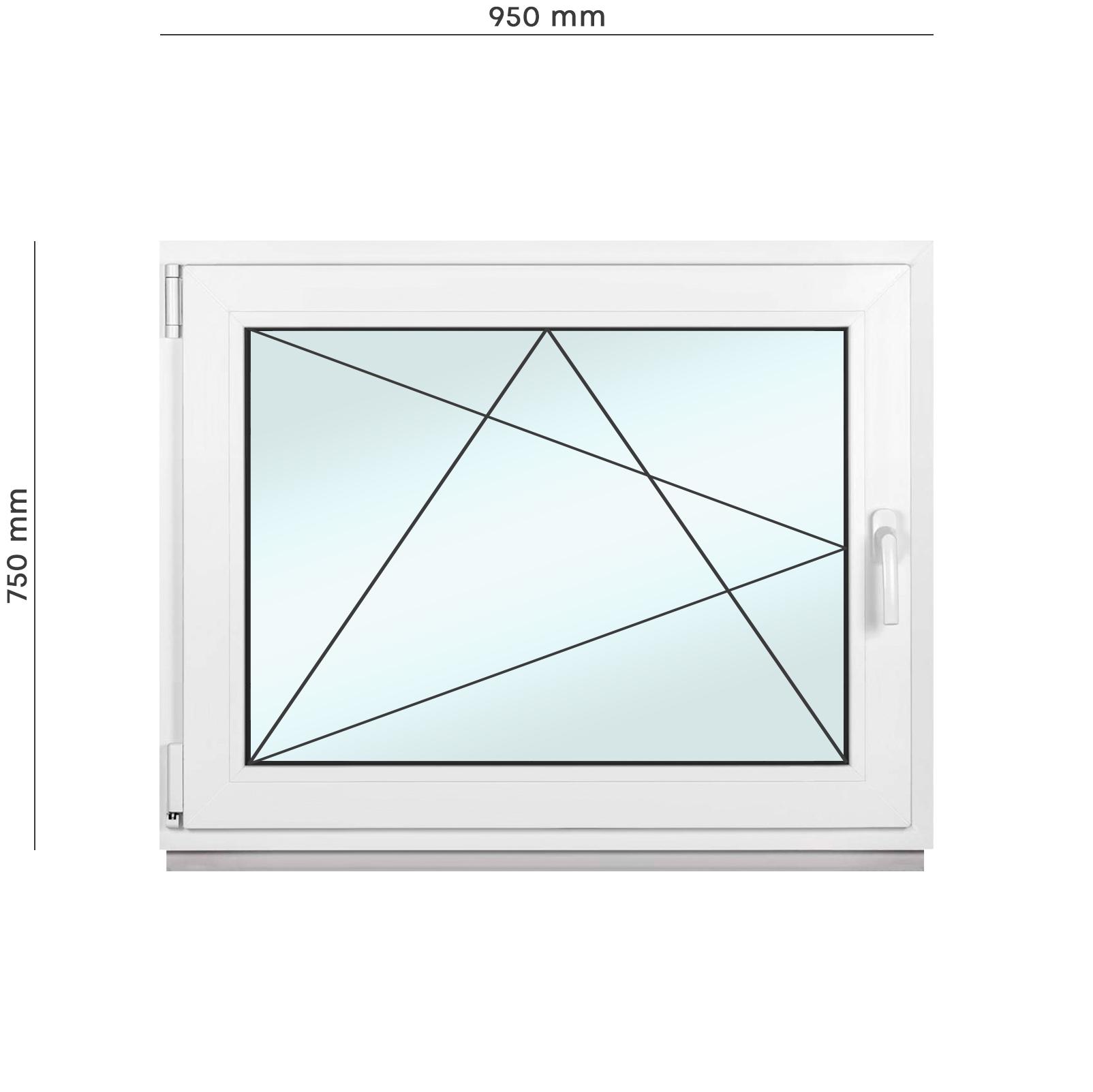 Окно металлопластиковое Framex поворотно-откидное с левым открытием 950х750 мм Белый - фото 2