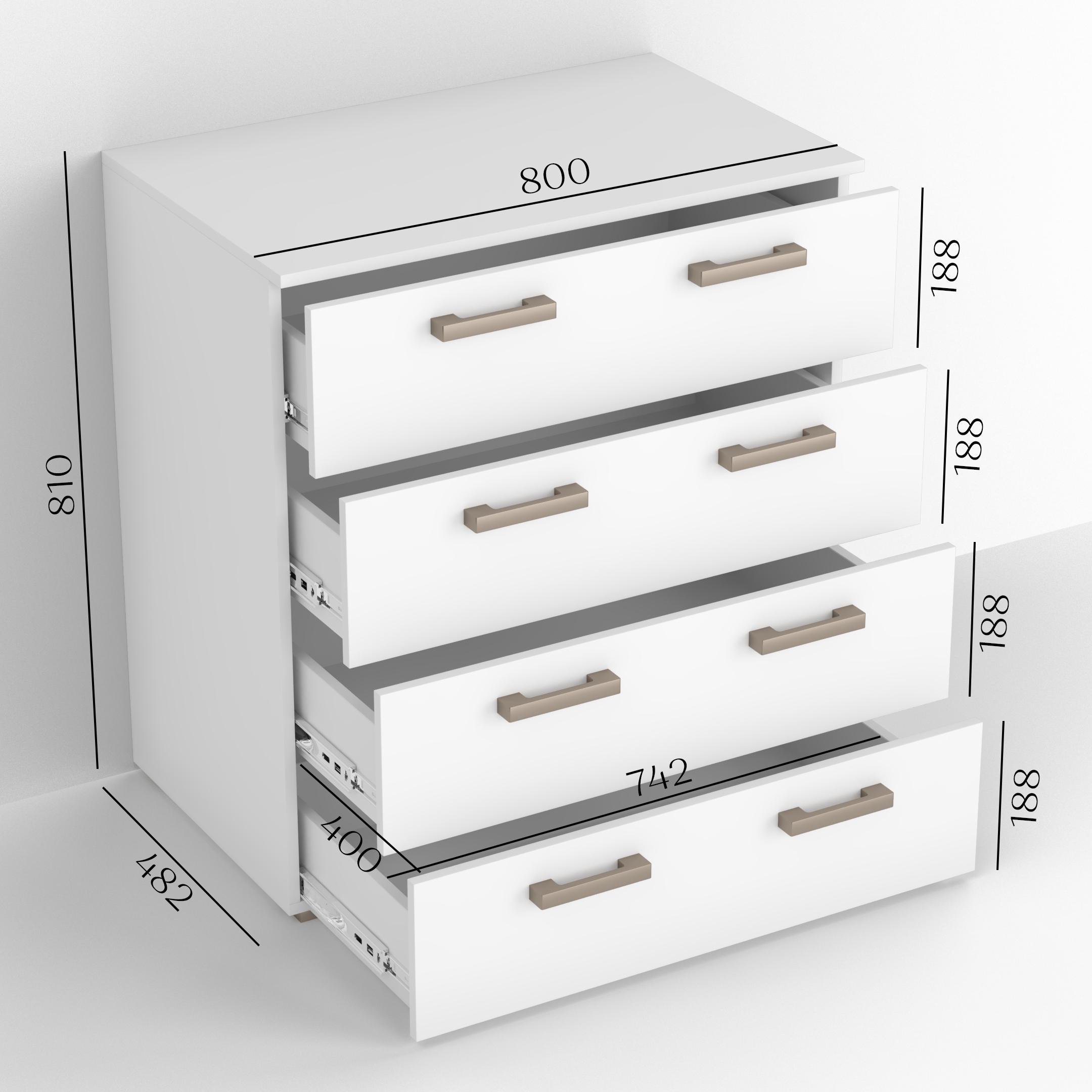 Комод Idea ТКБ-361.2 на 4 шухляди Бетон урбан (26718281) - фото 3 Комод Idea ТКБ-361.2 на 4 шухляди Бетон урбан (26718281) - фото 3