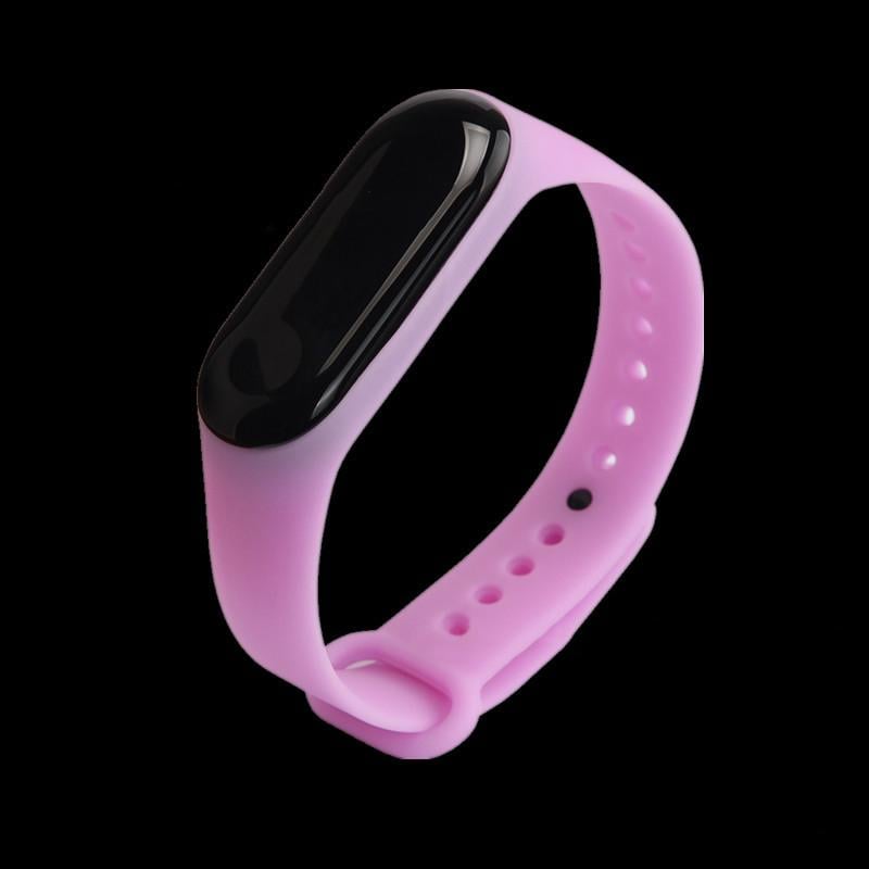 Ремінець MRK для фітнес браслета Xiaomi Mi Band 4/3 силіконовий/світиться Фіолетовий - фото 2