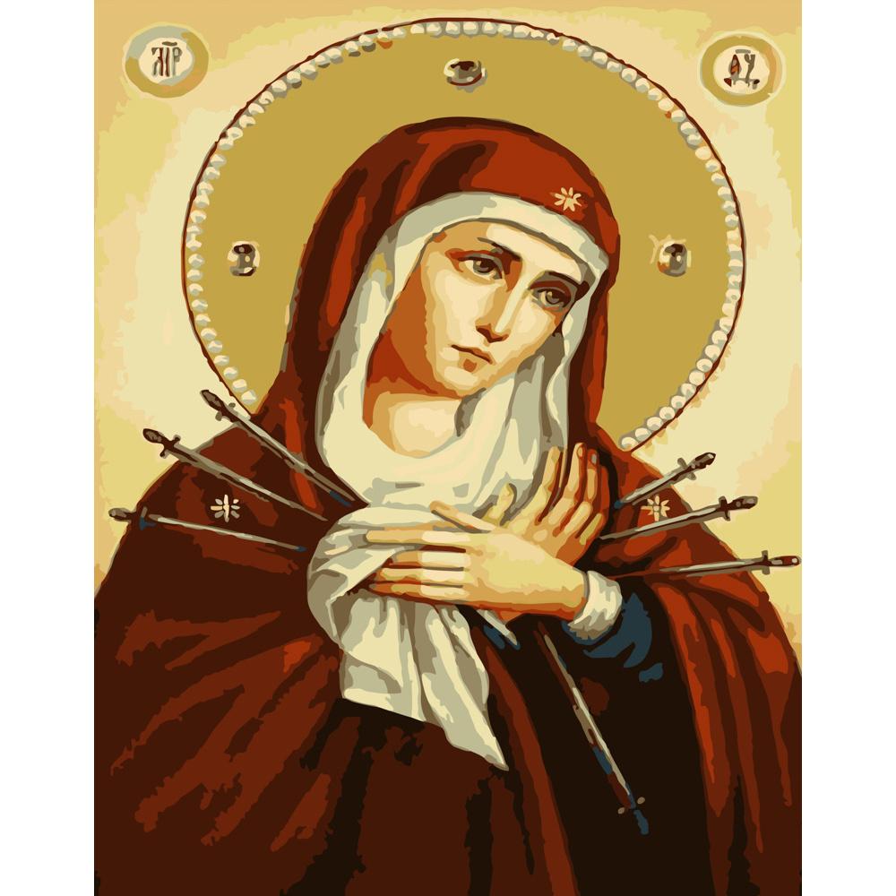 Картина по номерам Strateg Премиум Семистрельная икона 40х50 см (DY241)