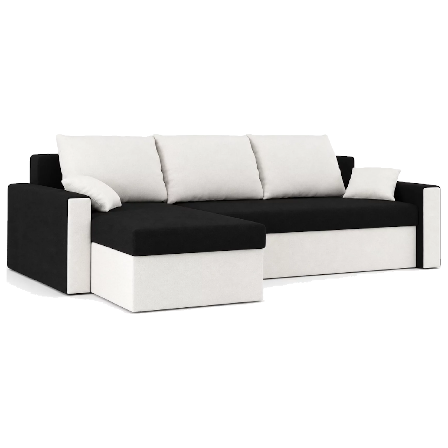 Диван угловой Зеус 235х140 см Черный/Молочный (25484914)