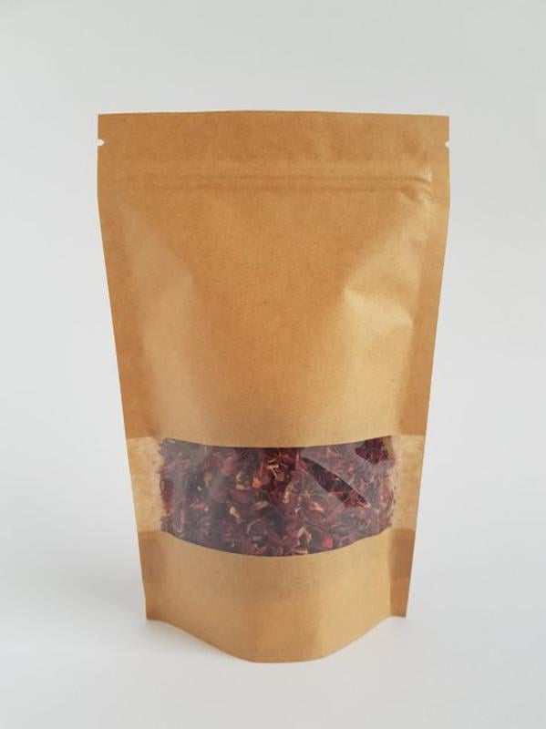 Дой-пак Крафт/Окно с металлизированным слоем zip-замок 250 г 140х240 мм