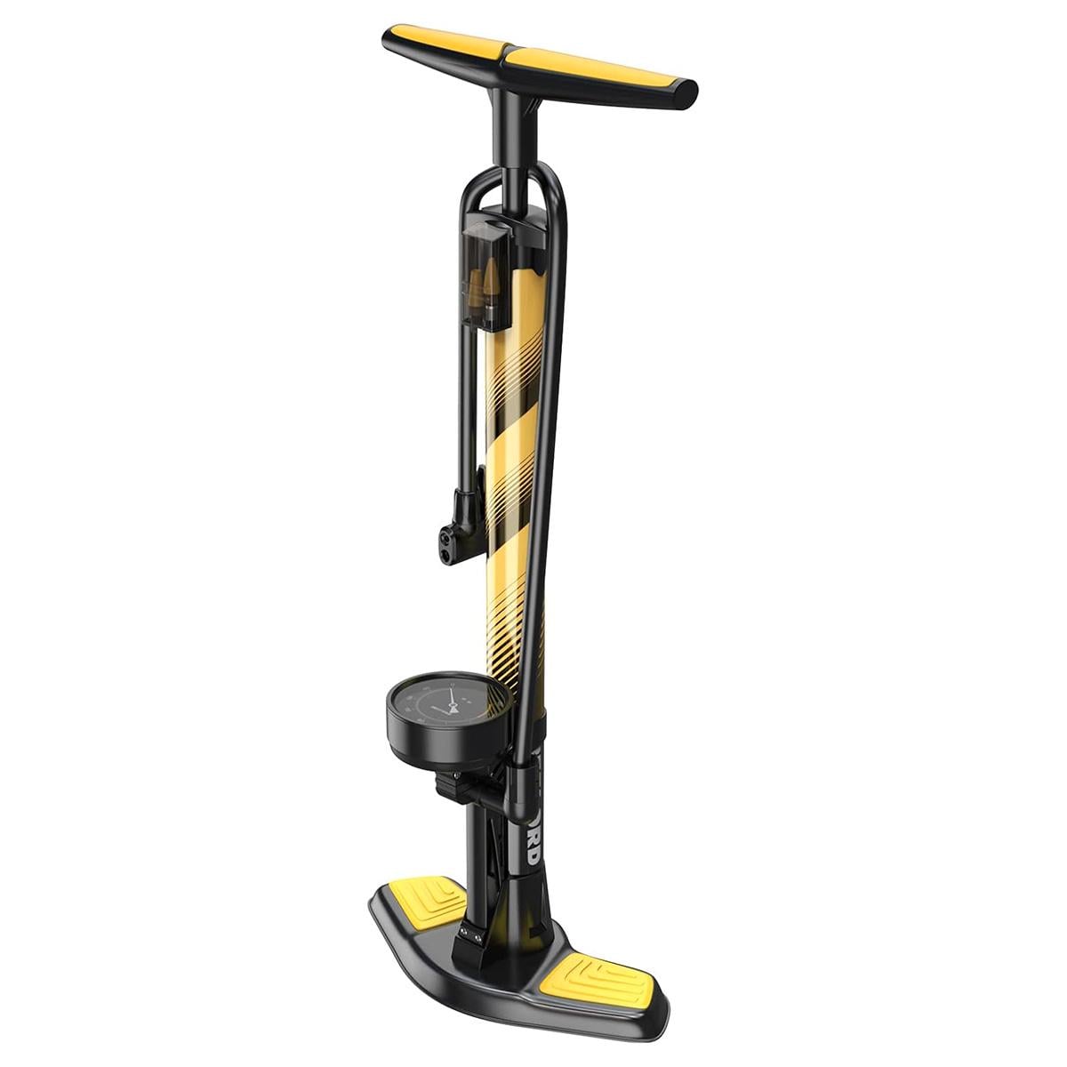 Насос велосипедный напольный BEELORD HP-32 160psi/11 бар с манометром Черный с желтым (BLD-HP32-4876)