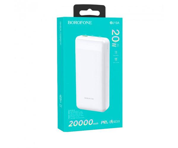 Батарея универсальная мобильная Borofone BJ19A PD20W QC3,0 20000mAh White - фото 2 Батарея универсальная мобильная Borofone BJ19A PD20W QC3,0 20000mAh White - фото 2